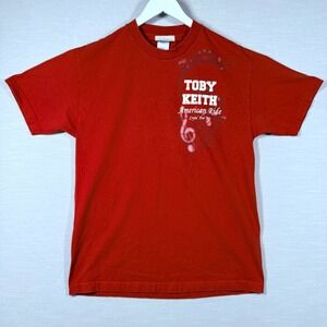 Toby Keith Shirt Adult Large Red I Love This Bar & Grill Short Sleeve God Bless